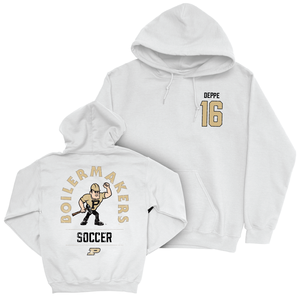 Women's Soccer White Mascot Hoodie  - Emilia Deppe