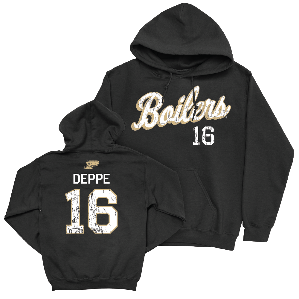 Women's Soccer Black Script Hoodie  - Emilia Deppe