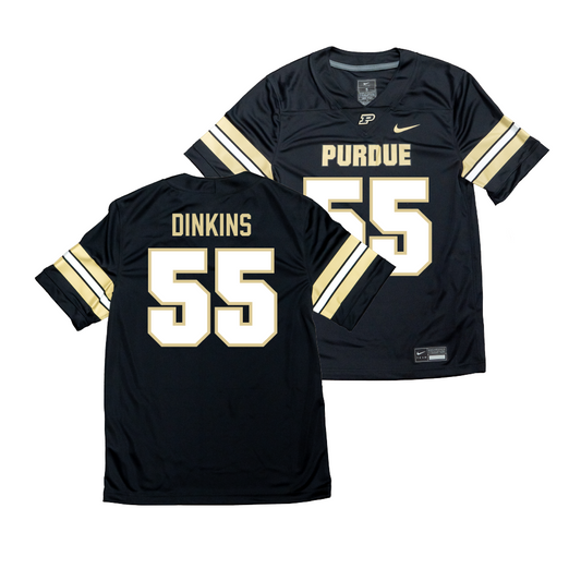 Nike Purdue Boilermakers Black NIL Game Replica Football Jersey - Jamarius Dinkins