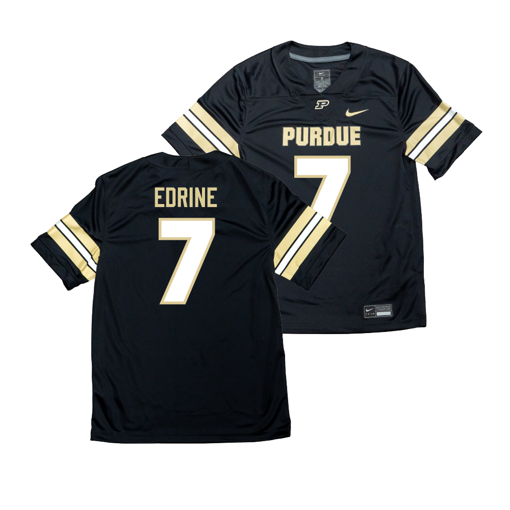 Nike Purdue Boilermakers Black NIL Game Replica Football Jersey - Jahmal Edrine