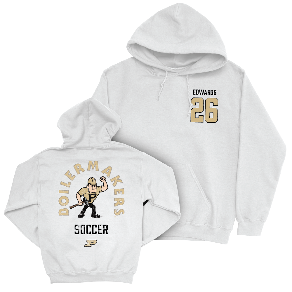 Women's Soccer White Mascot Hoodie  - Emily Edwards