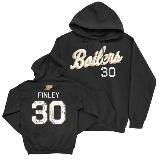 Baseball Black Script Hoodie     - Maclane Finley