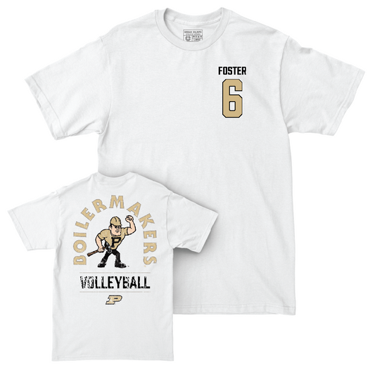 Women's Volleyball White Mascot Comfort Colors Tee  - Sienna Foster