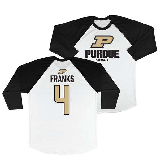 Purdue Softball 3/4 Sleeve Raglan Top  - Kylie Franks