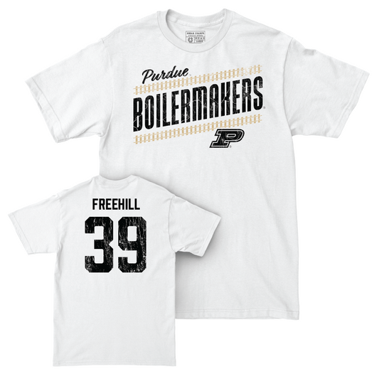 Football White Slant Comfort Colors Tee   - Ben Freehill