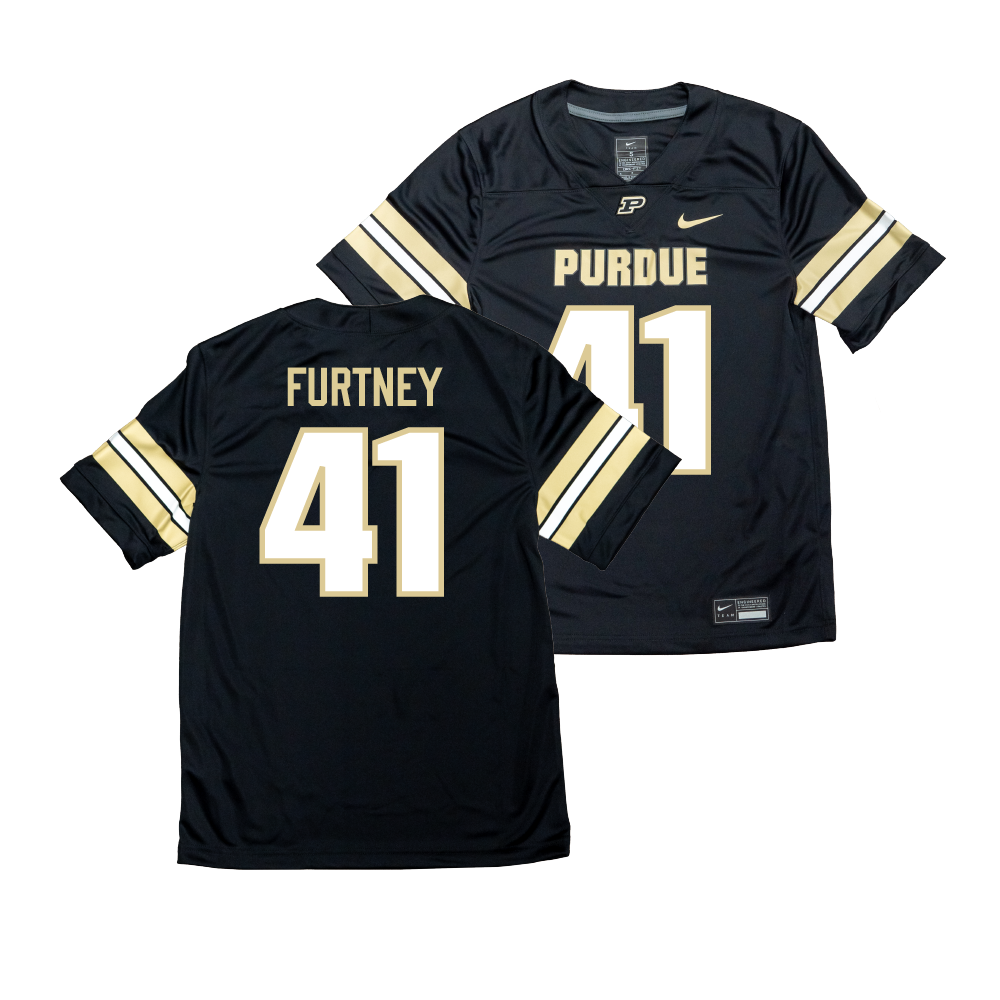 Nike Purdue Boilermakers Black NIL Game Replica Football Jersey - Ben Furtney | #41