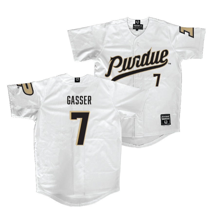 Purdue Baseball White Jersey - Camden Gasser | #7