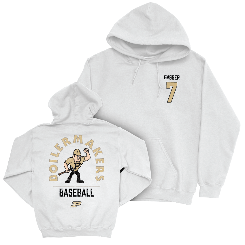 Baseball White Mascot Hoodie  - Camden Gasser