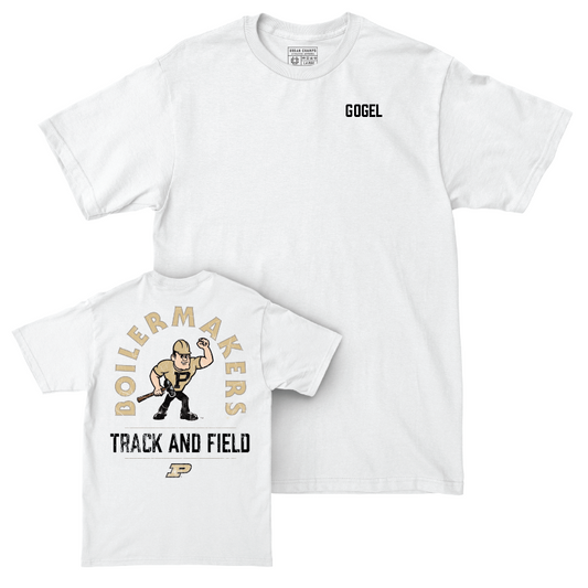 Track & Field White Mascot Comfort Colors Tee  - Grant Gogel