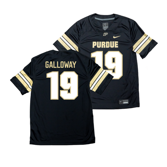 Nike Purdue Boilermakers Black NIL Game Replica Football Jersey - Tayvion Galloway