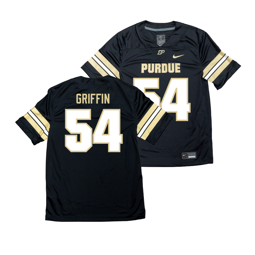 Nike Purdue Boilermakers Black NIL Game Replica Football Jersey - Luke Griffin