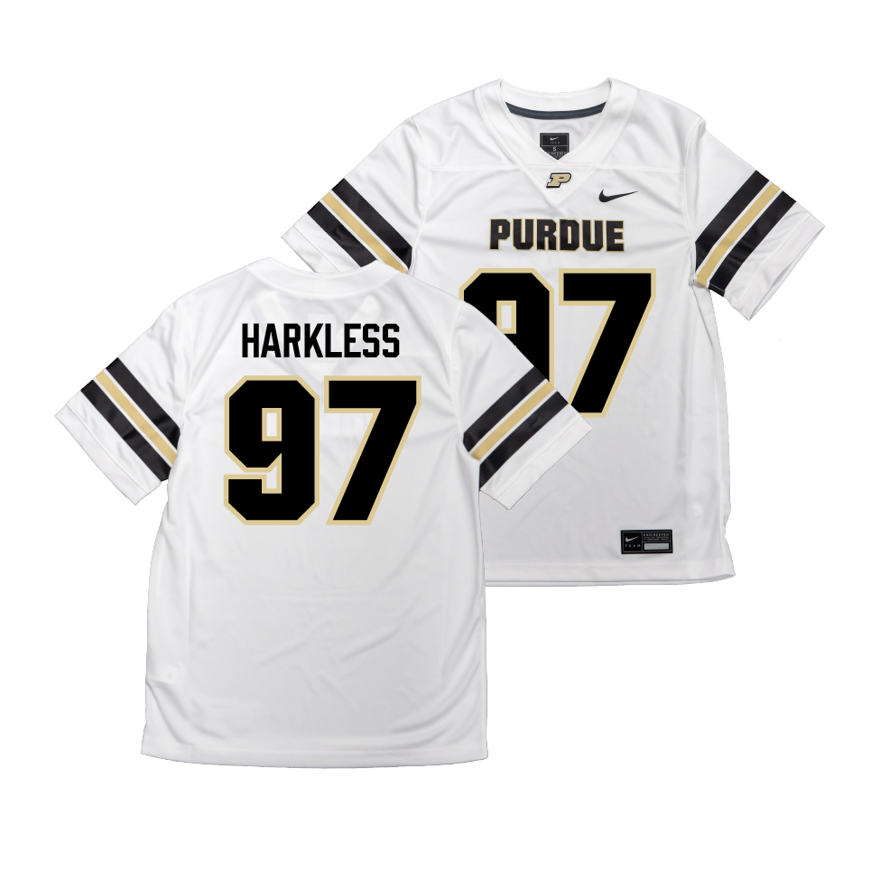 Nike Purdue Boilermakers White NIL Game Replica Football Jersey - Jamarrion Harkless