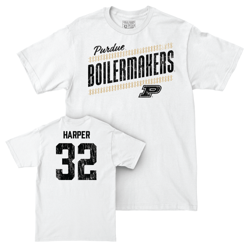 Women's Basketball White Slant Comfort Colors Tee  - Alaina Harper