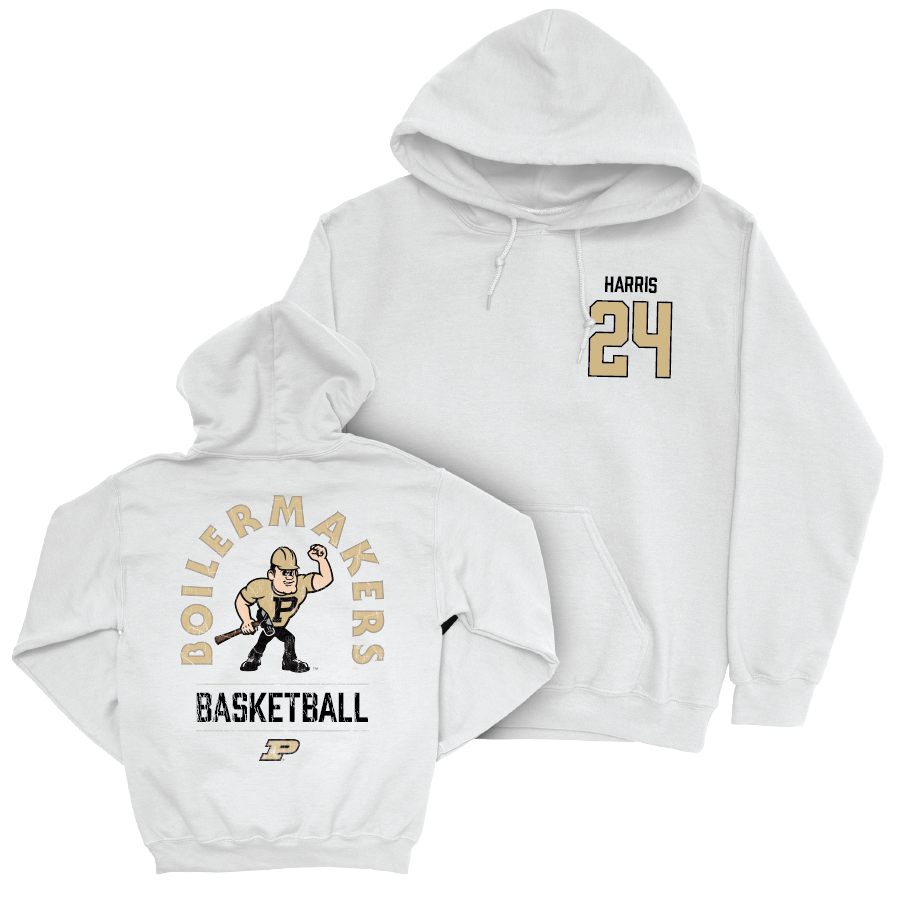 Men's Basketball White Mascot Hoodie  - Gicarri Harris