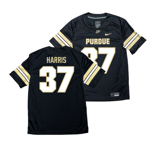 Nike Purdue Boilermakers Black NIL Game Replica Football Jersey  - Antonio Harris