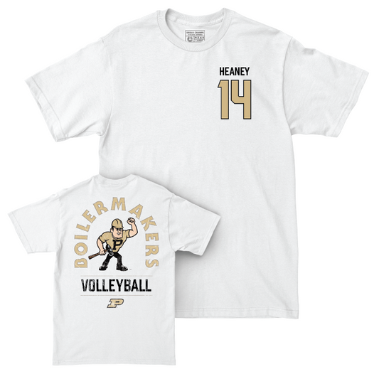 Women's Volleyball White Mascot Comfort Colors Tee  - Grace Heaney