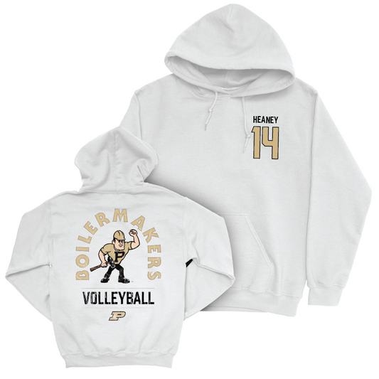 Women's Volleyball White Mascot Hoodie  - Grace Heaney