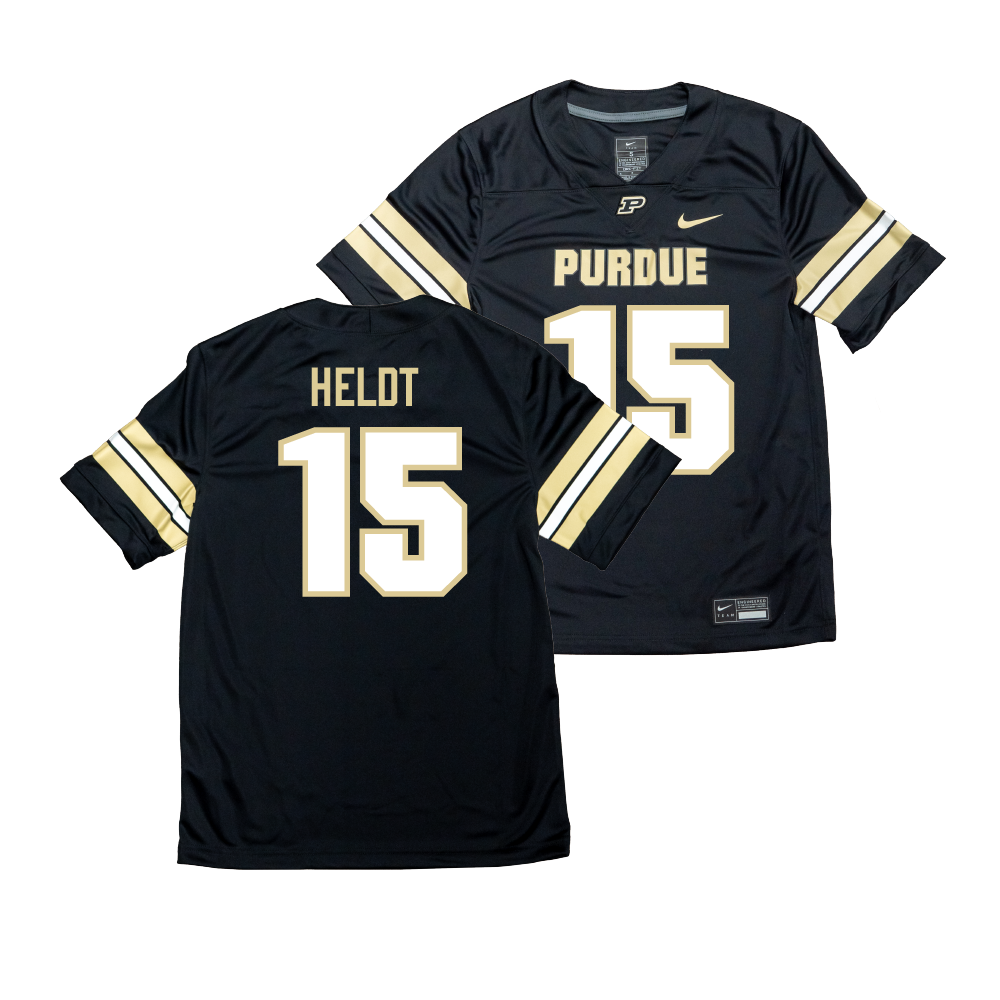 Nike Purdue Boilermakers Black NIL Game Replica Football Jersey - Will Heldt | #15