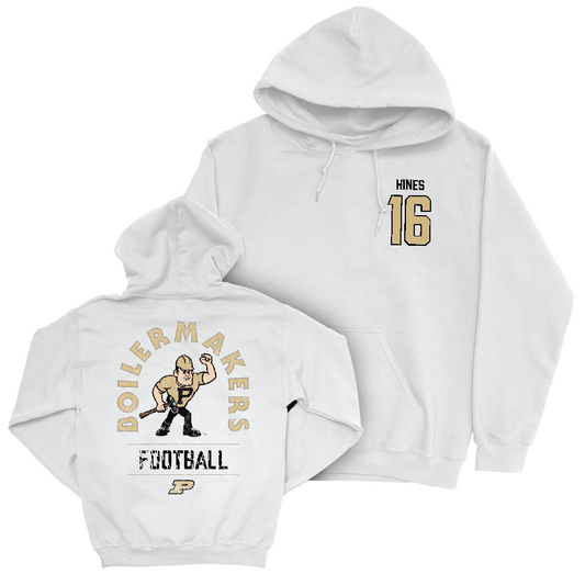 Football White Mascot Hoodie   - Hudauri Hines