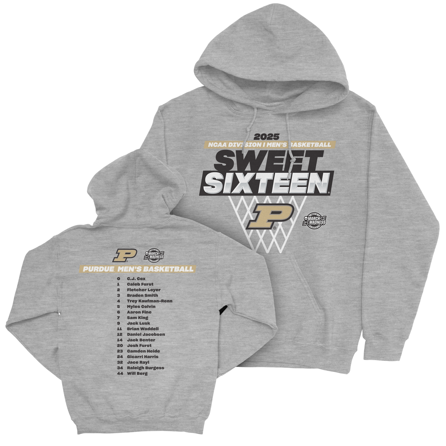 Purdue Men's Basketball Sweet Sixteen Traditional Hoodie