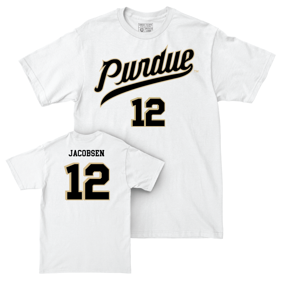 Men's Basketball White Shirsey Comfort Colors Tee  - Daniel Jacobsen