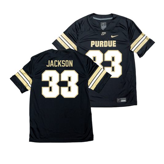 Nike Purdue Boilermakers Black NIL Game Replica Football Jersey  - Elijah Jackson