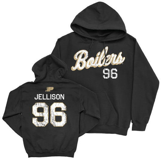 Football Black Script Hoodie   - Logan Jellison