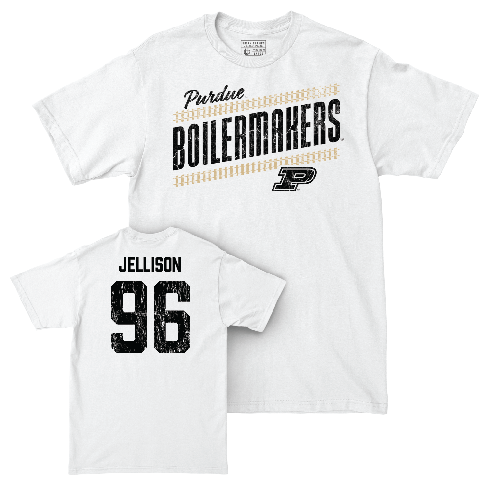 Football White Slant Comfort Colors Tee   - Logan Jellison