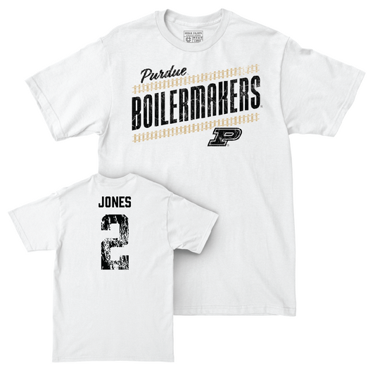 Football White Slant Comfort Colors Tee - Luke Jones | #2