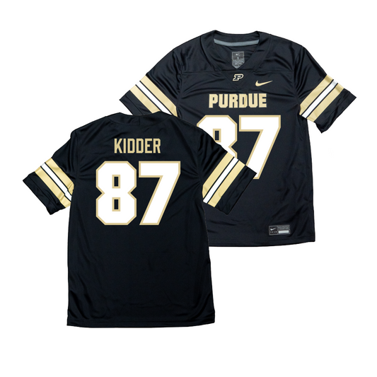 Nike Purdue Boilermakers Black NIL Game Replica Football Jersey  - Adam Kidder