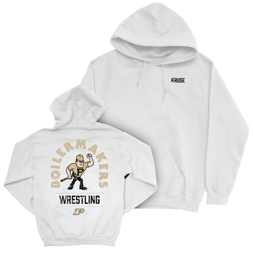 Wrestling White Mascot Hoodie  - Trey Kruse