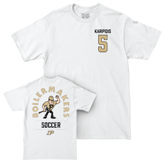 Women's Soccer White Mascot Comfort Colors Tee  - Zoe Karipidis