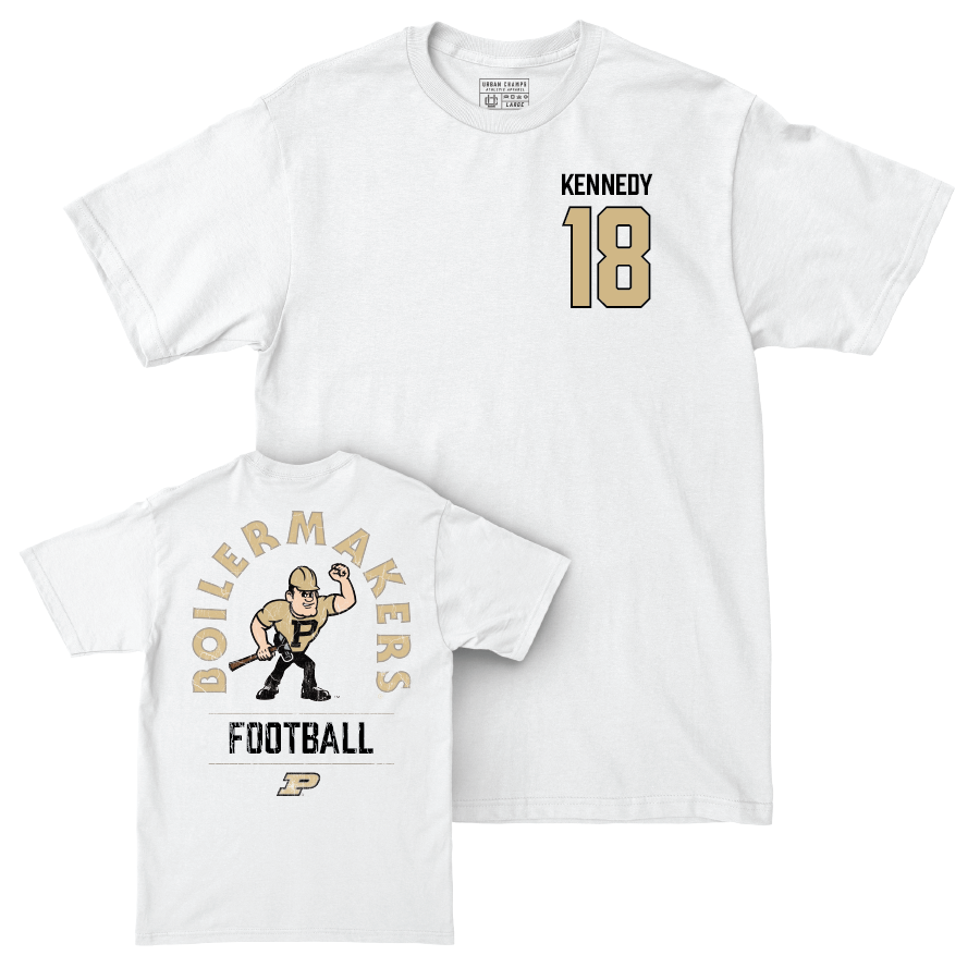 Football White Mascot Comfort Colors Tee  - Demeco Kennedy