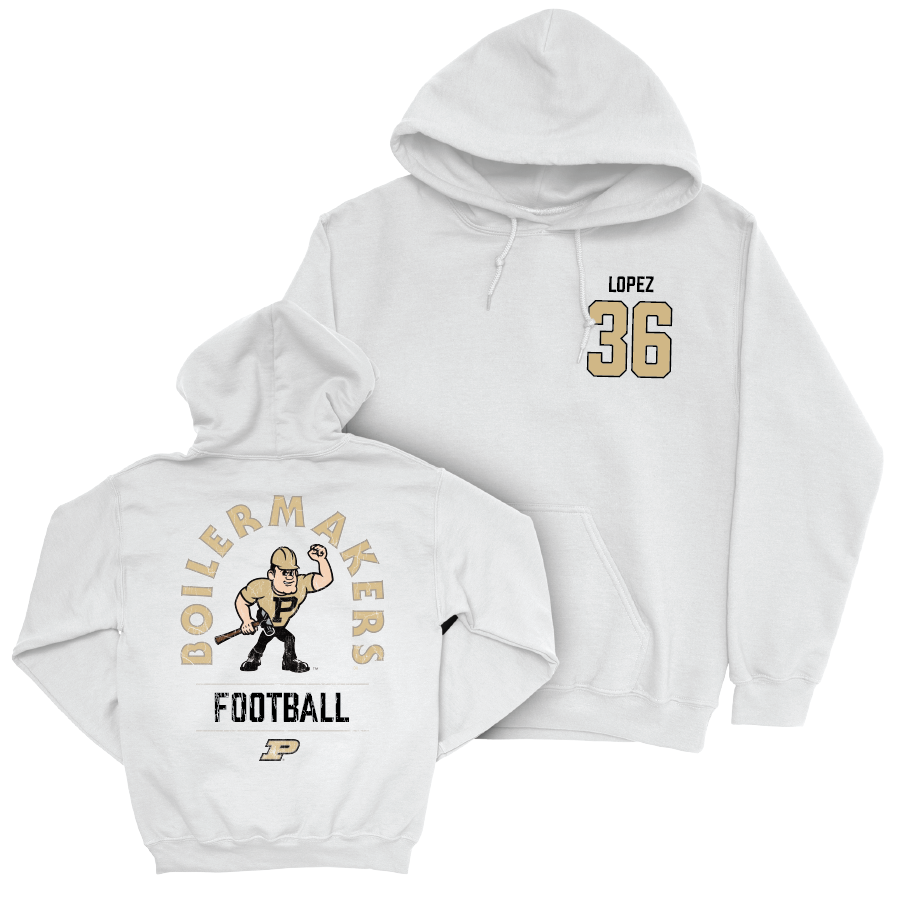 Football White Mascot Hoodie   - RJ Lopez