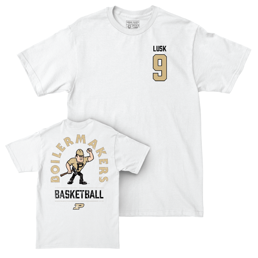 Men's Basketball White Mascot Comfort Colors Tee  - Jack Lusk