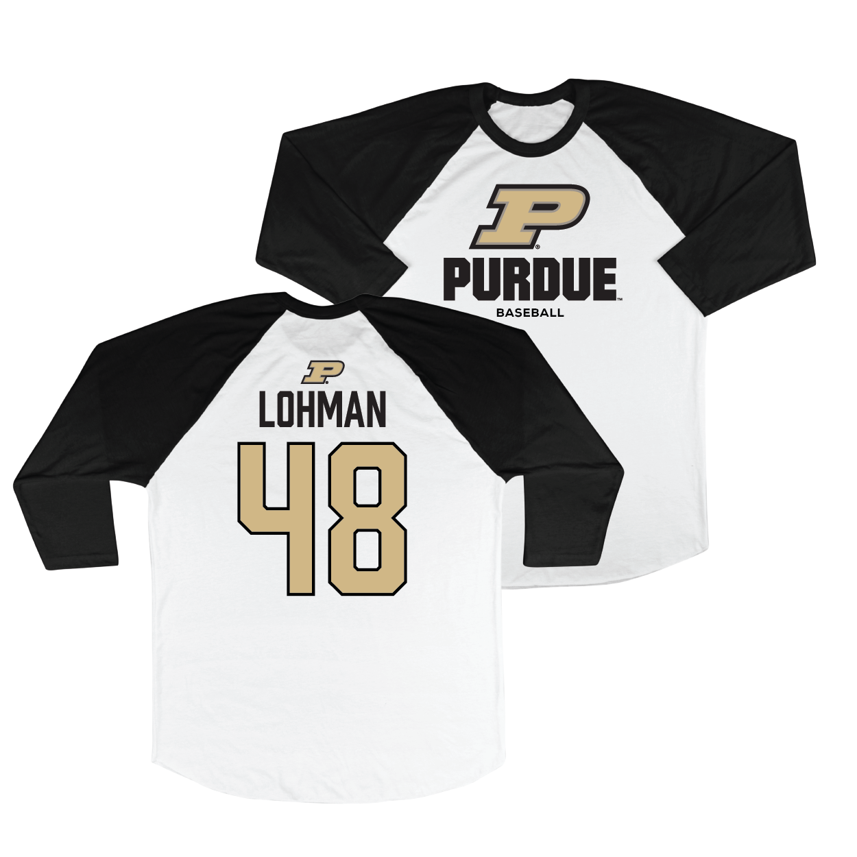 Purdue Baseball 3/4 Sleeve Raglan Top - Griffin Lohman | #48