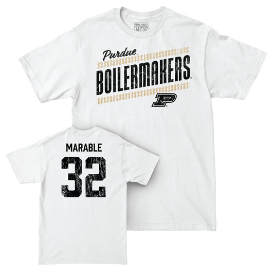 Football White Slant Comfort Colors Tee  - D’Mon Marable