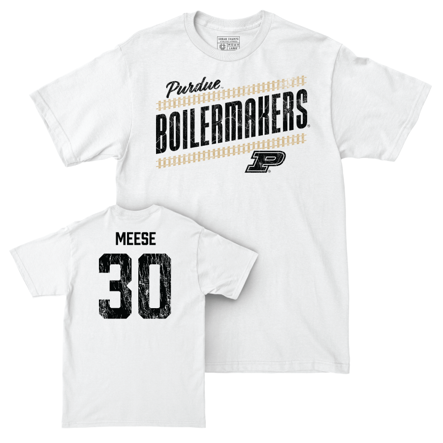 Football White Slant Comfort Colors Tee   - Parker Meese