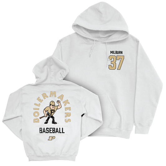 Baseball White Mascot Hoodie     - Isaac Milburn