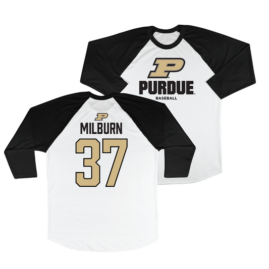 Purdue Baseball 3/4 Sleeve Raglan Top    - Isaac Milburn