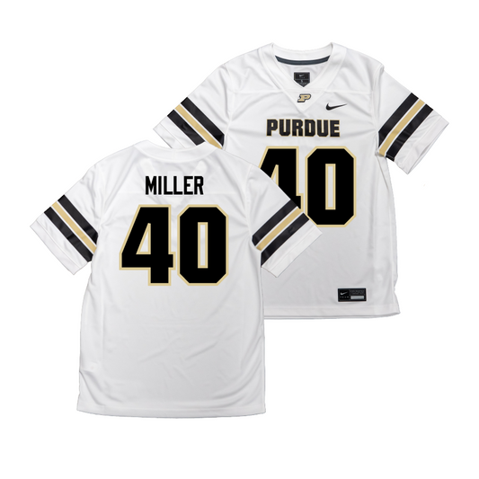 Nike Purdue Boilermakers White NIL Game Replica Football Jersey - Hudson Miller | #40