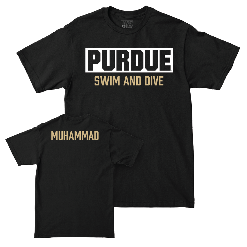 Swim & Dive Black Staple Tee   - Idris Muhammad