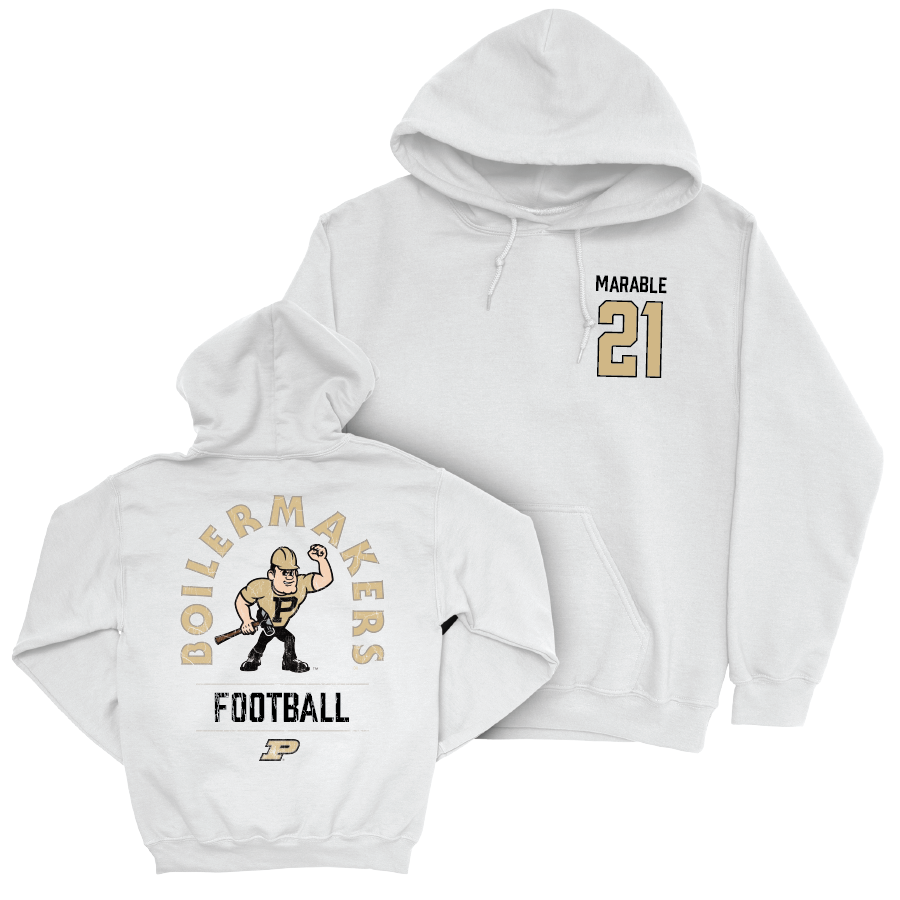 Football White Mascot Hoodie  - D’Mon Marable