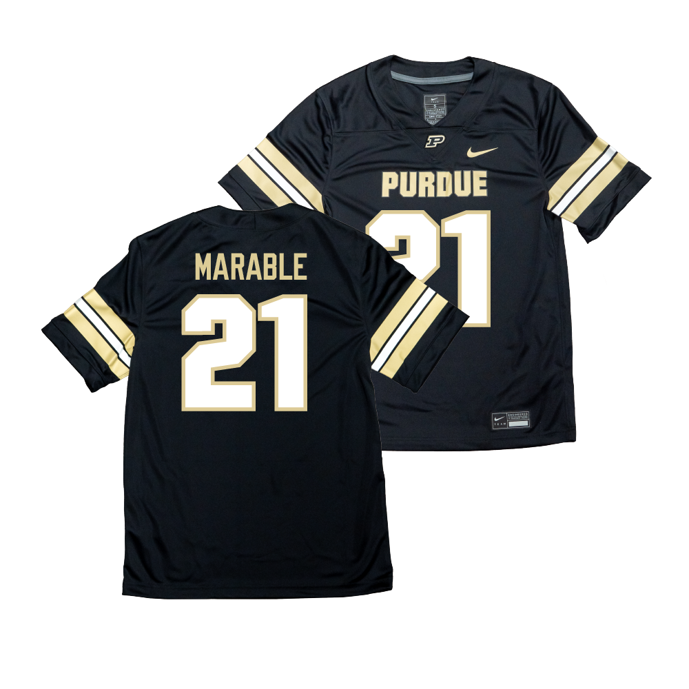 Nike Purdue Boilermakers Black NIL Game Replica Football Jersey - D’Mon Marable