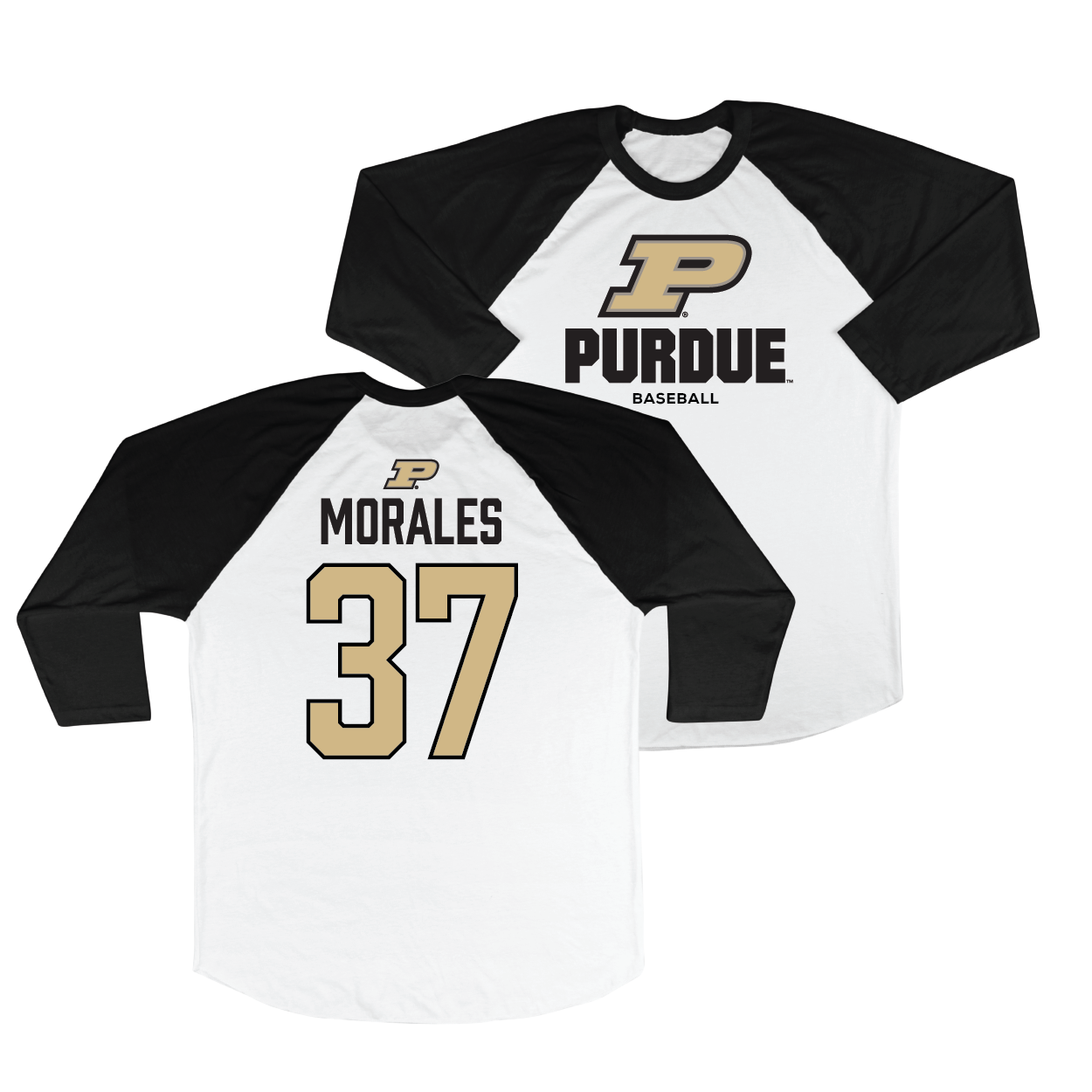 Purdue Baseball 3/4 Sleeve Raglan Top - Jordan Morales | #37