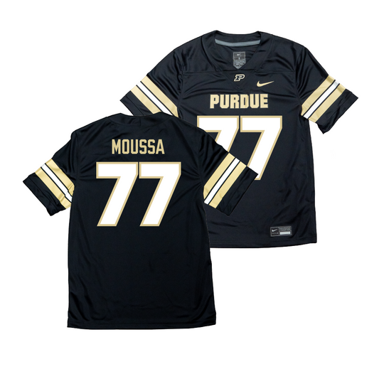 Nike Purdue Boilermakers Black NIL Game Replica Football Jersey - Mahamane Moussa | #77