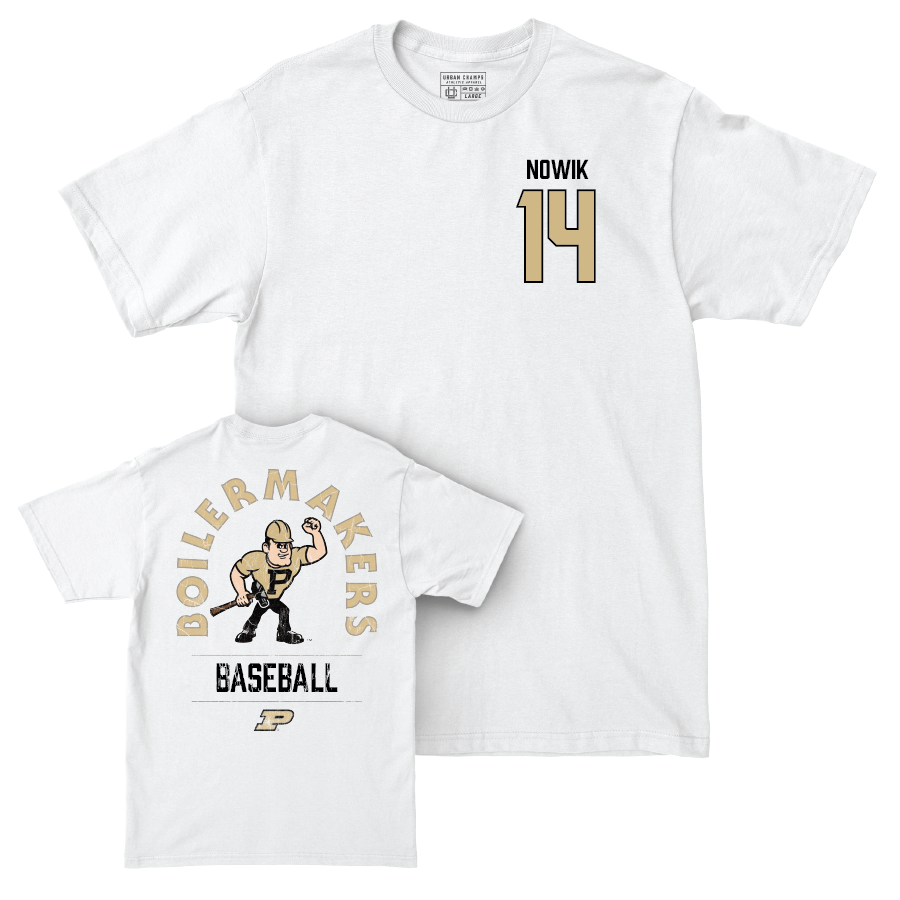 Baseball White Mascot Comfort Colors Tee   - Breck Nowik