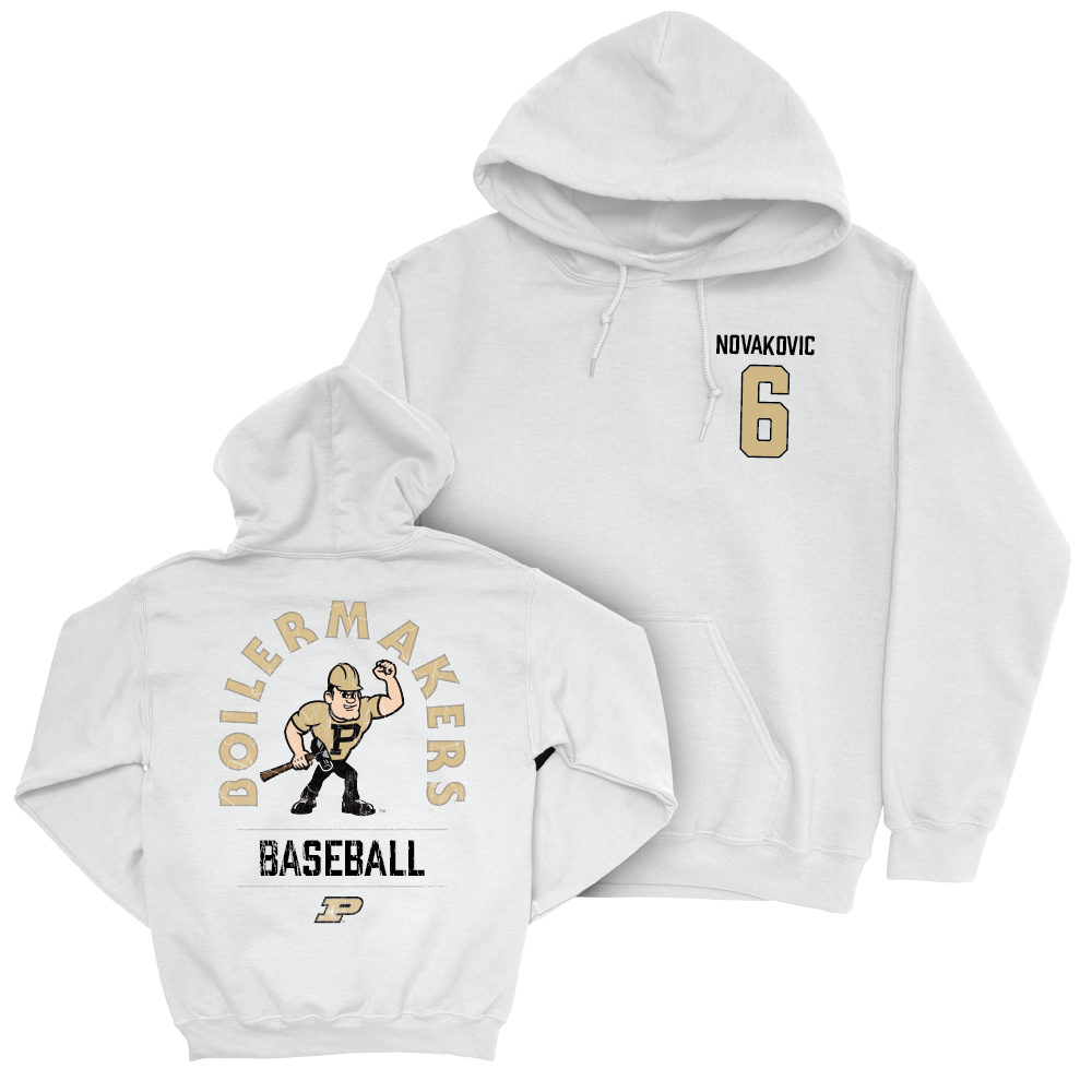 Baseball White Mascot Hoodie     - James Novakovic