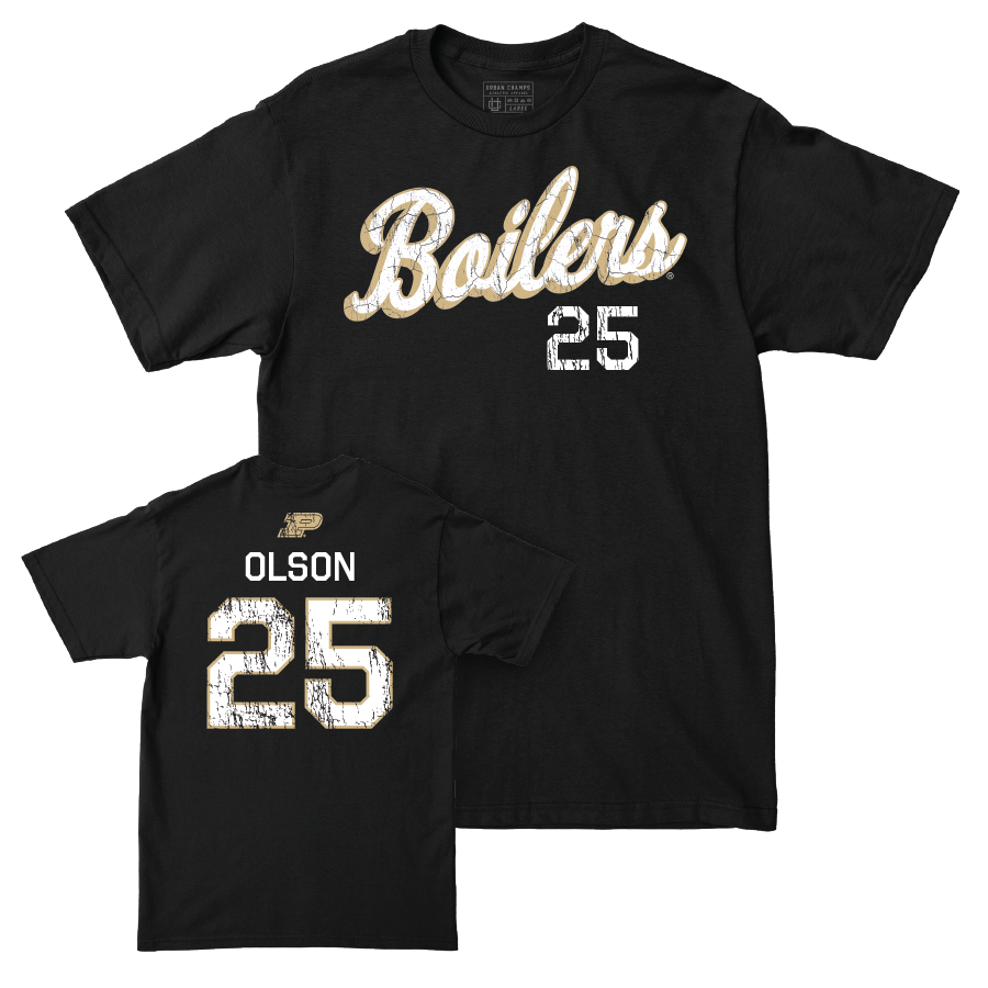 Baseball Black Script Tee   - Brayden Olson