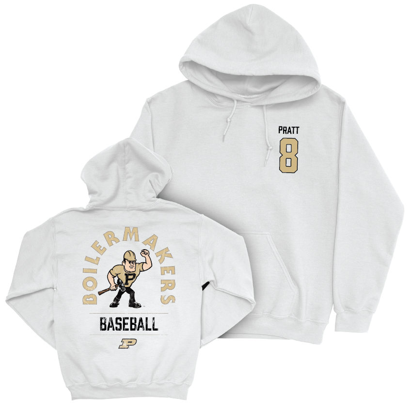 Baseball White Mascot Hoodie  - Davis Pratt